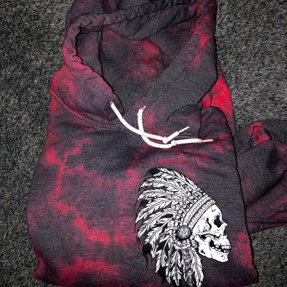 Grey/Red Tie Dye Sweatshirt